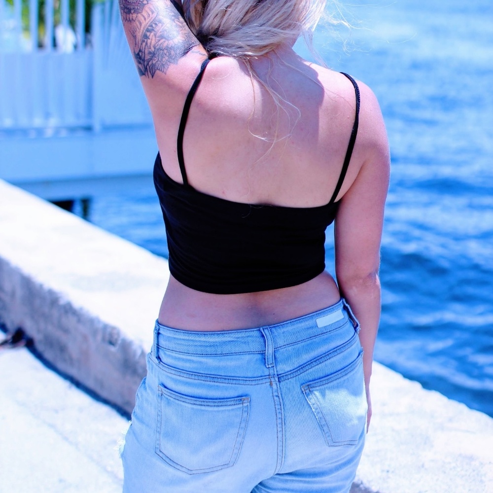 Palm tree printed crop top - Picture 4 of 4